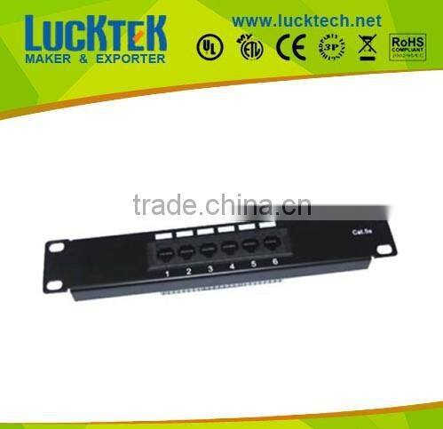 10 inch 1U UTP cat5e 6ports patch panel