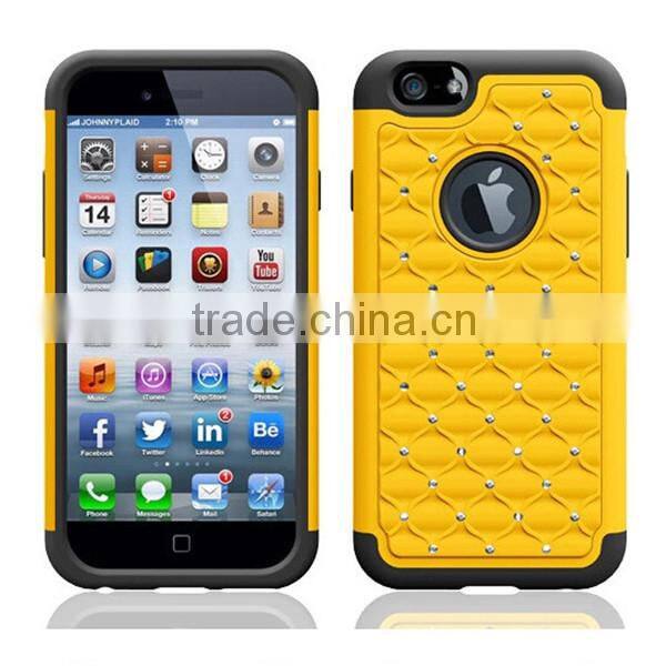China Full Star Bling Diamond Hybrid Defender case for iPhone 6 plus