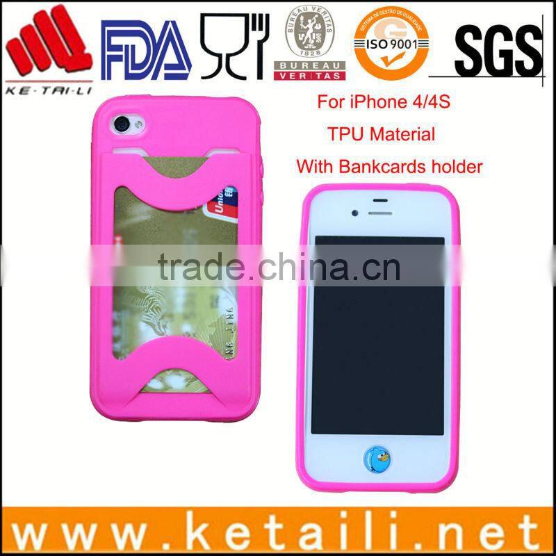 TPU phone cover with bankcard holder for iphone