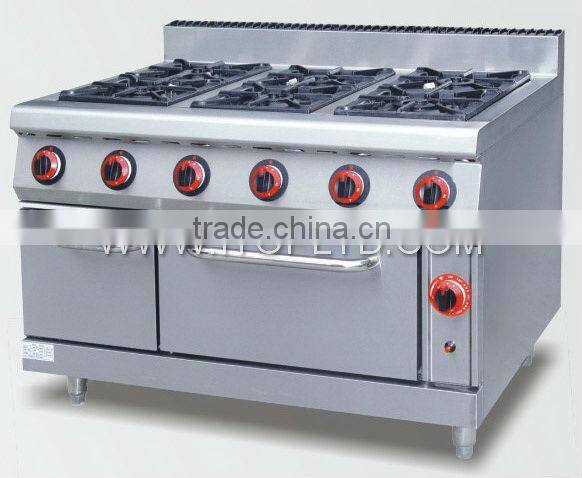 Gas range with 6-burner & oven for sale