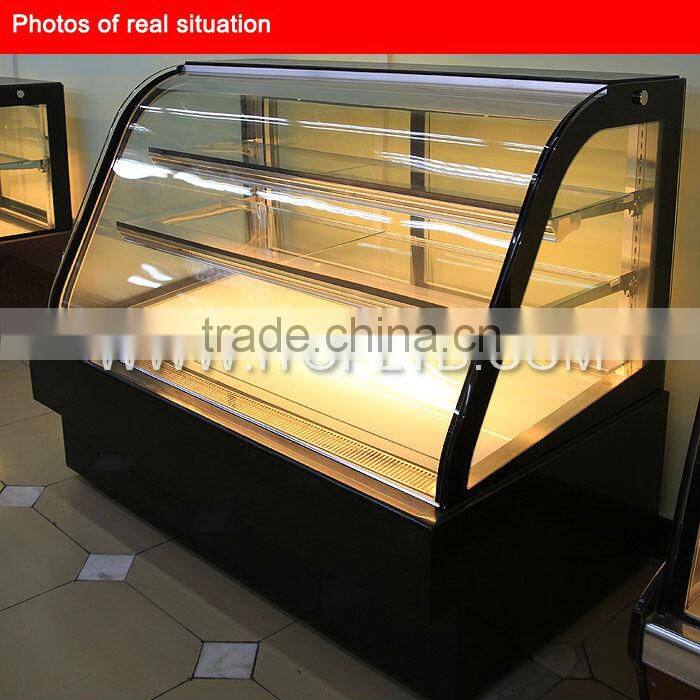 single curve bakery refrigerator showcase