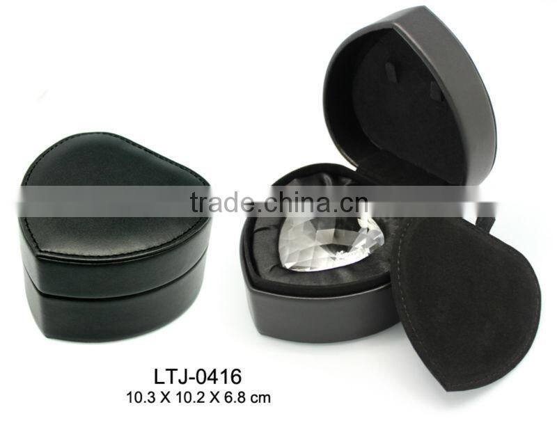 Genuine leather heart shaped jewelry box