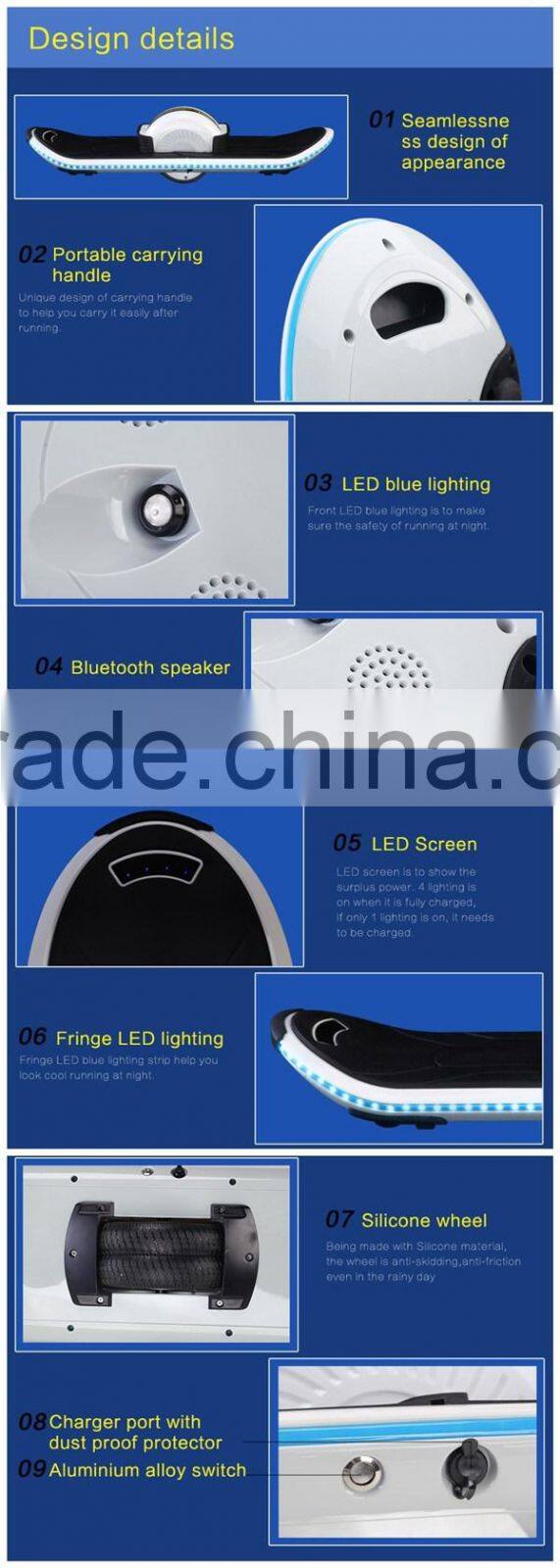 Hoverboard with led lights one wheel electric skateboard hoverboard free shipping