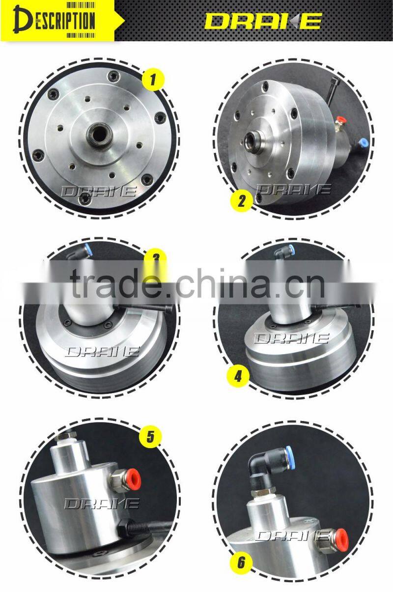 Rotary high speed single piston closed center pneumatic cylinder for CNC vertical metal lathe