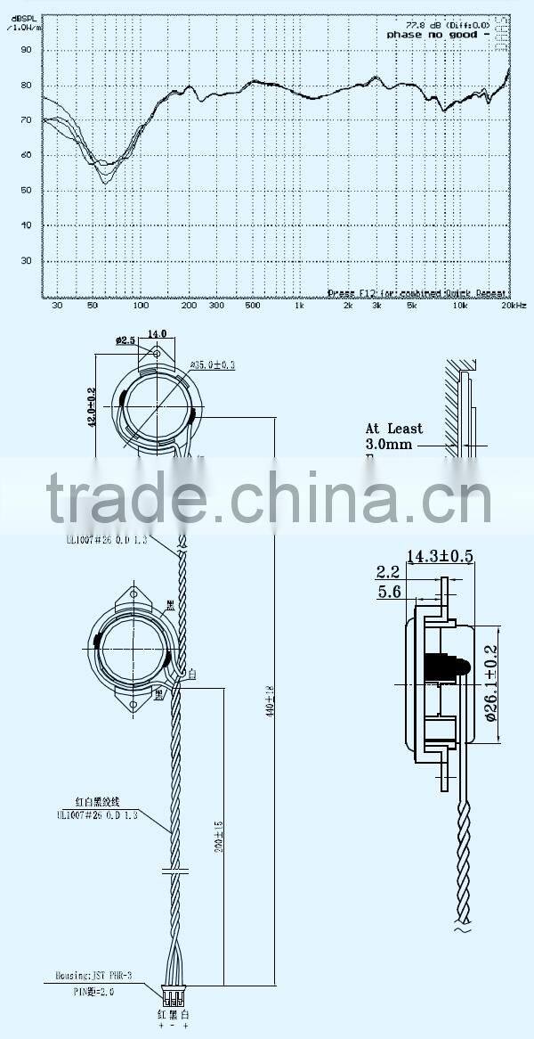 FB35CP08P1-1(GP) 35mm 8ohm 3watt miniature audio speaker for laptop (FBELE)