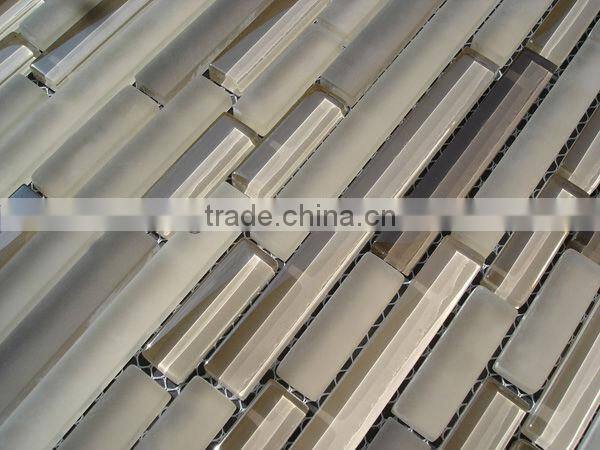 Frosted linear longart mosaic glass tiles HG-CDT407
