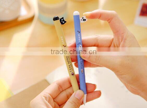 best promotional gift DIY creative stationery kid personalized Novelty gel pen cartoon black cat and white dog tag ballpoint pen