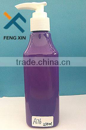 Plastic liquid detergent bottle 250ml PET plastic shampoo bottle with lotion pump