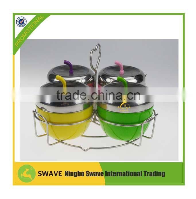 2016 apple shape colorful stainless steel Seasoning pot P77150