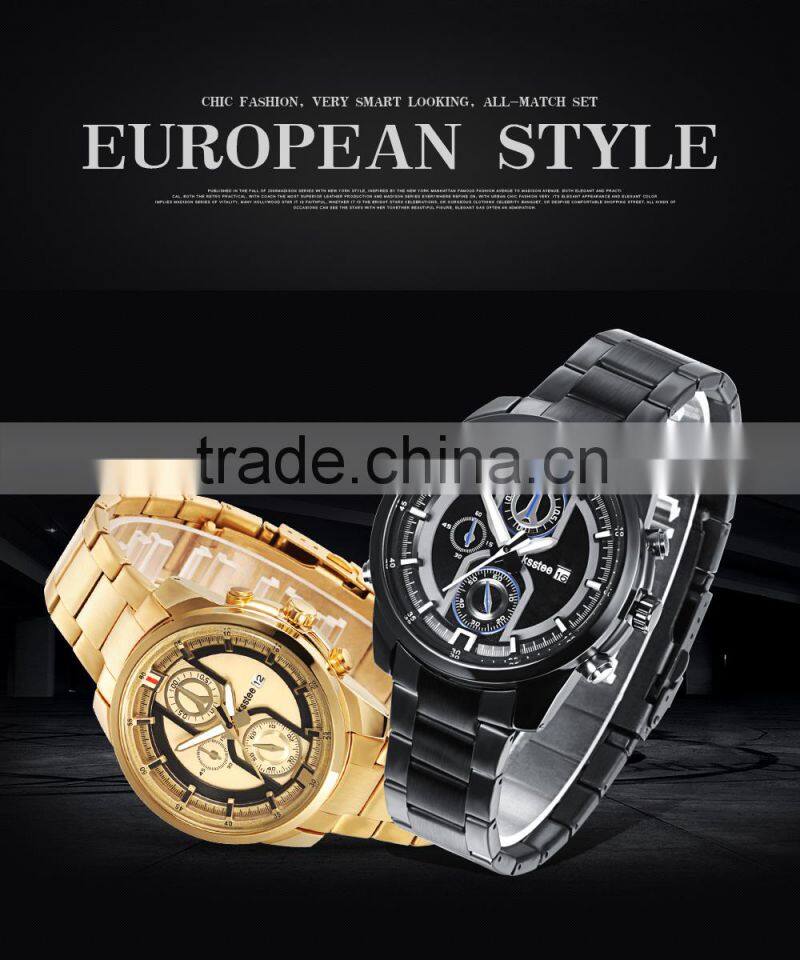 China Wholesale Market Men 22K Gold Plating Watch
