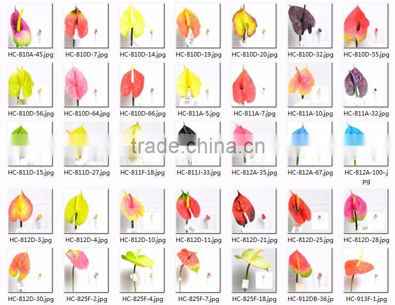 Mixed Greens and Anthurium with Decorative Vase Silk Plant