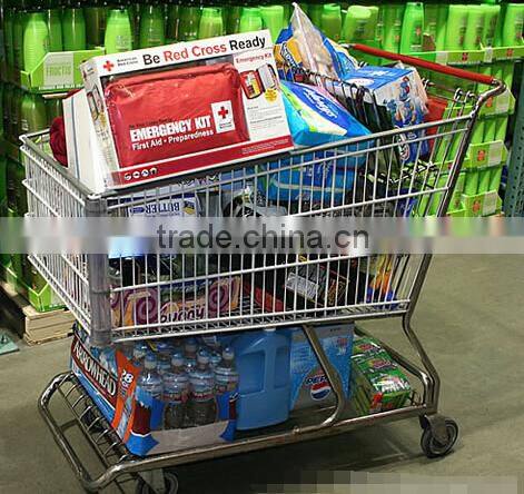 RUHAO china factory RH-ST03 1060*700*1020mm Hot Sale Supermarket Shopping Trolley With double Baby Seats