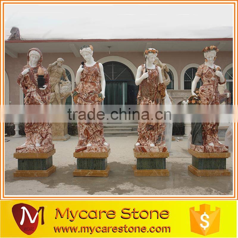 Hunan White Marble Four Season lady sculpture for Garden decoration