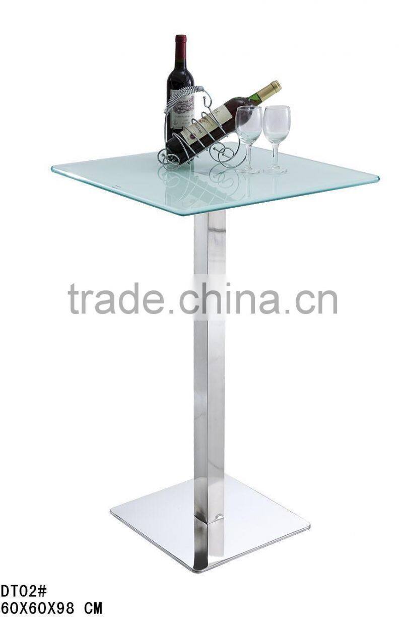 TB custom made square bar table 80cm square glass bar table and chair