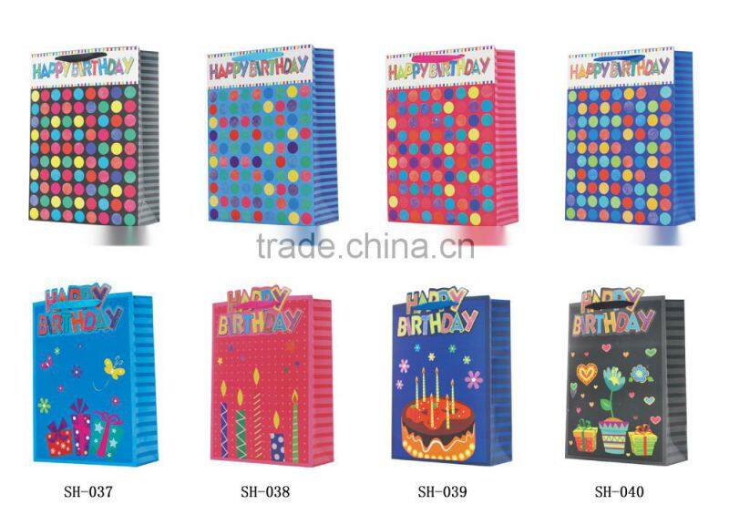 Customized new fancy wine paper gift bag with logo print ribbon handle made in china supplier and manufacture