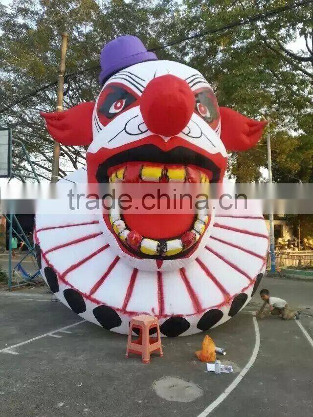 Halloween Decoration Big Hanging Inflatable Clown Head for Sale