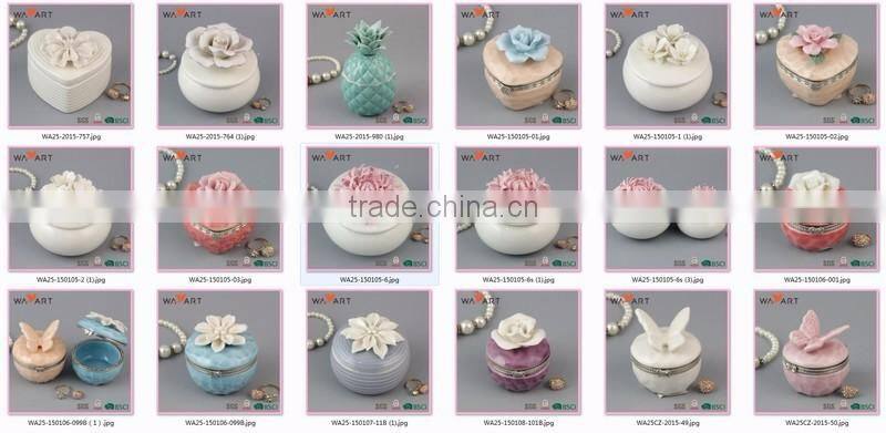 BSCI unique Silver Plated Ceramic Jewelry Box for Gift