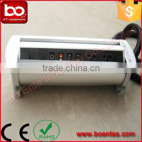 Factory Direct Sales Office Electrical Rotatable Tabletop Power Outlets with Customized HDMI/VGA/USB/RJ45/Audio/RCA