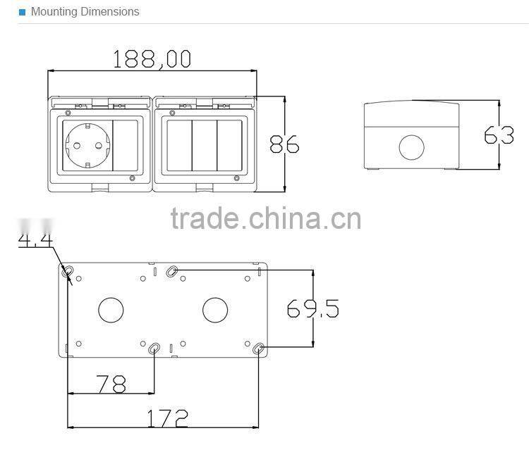 Wall Socket Waterproof Outdoor Socket(SP-SR4S)