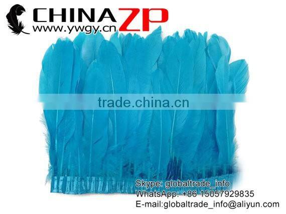 CHINAZP Bulk Sale Top Selling Best Design Dyed Fluffy Turquoise Plumage Goose Satinettes Feathers Trim Trimming