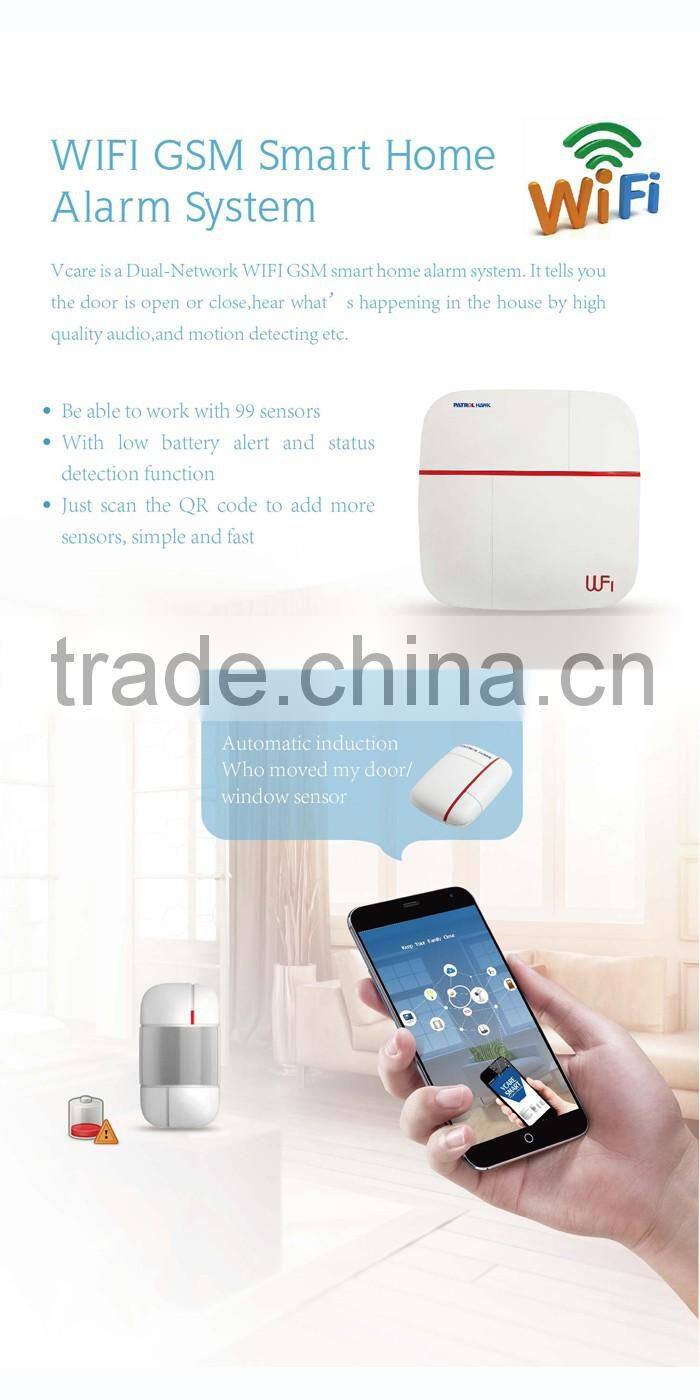 2016 new product smart home wireless digital GSM WIFI alarm system gsm GSM WIFI security camera system