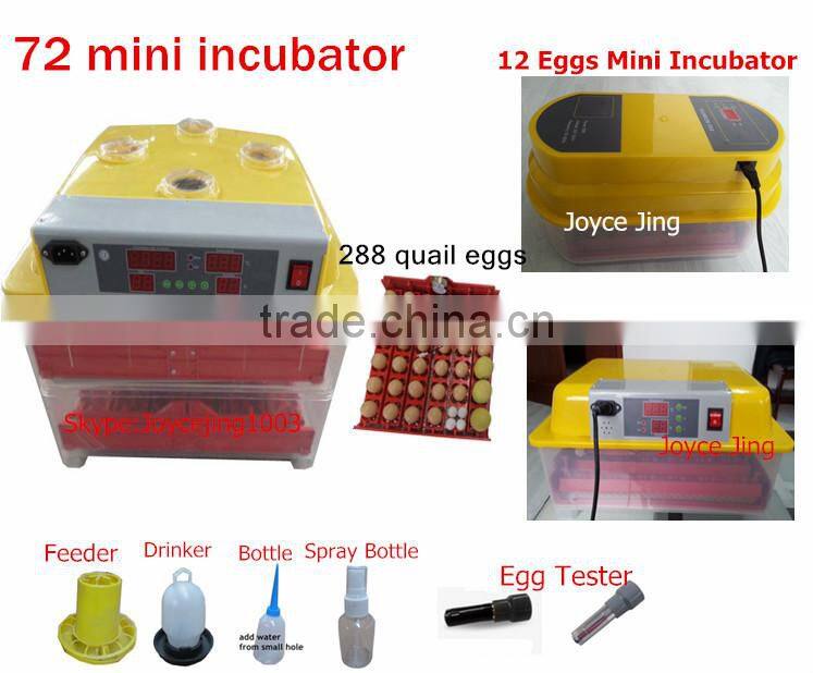 Electric incubator ZH-72 mini egg incubator 72 eggs hatching for sale (Mob/whatsapp:0086-15266968635)