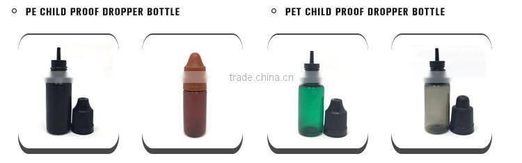 HD plastic dropper bottle with child proof cap dark green color bottle ejuice plastic bottle