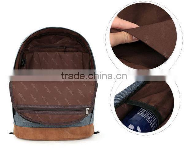 School Backpack Rucksack Travel Bag UniSex Casual Wash Denim Students Backpack