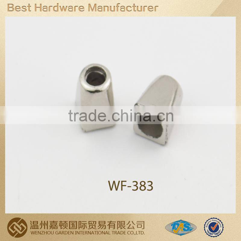 Nickel color plastic string cord end