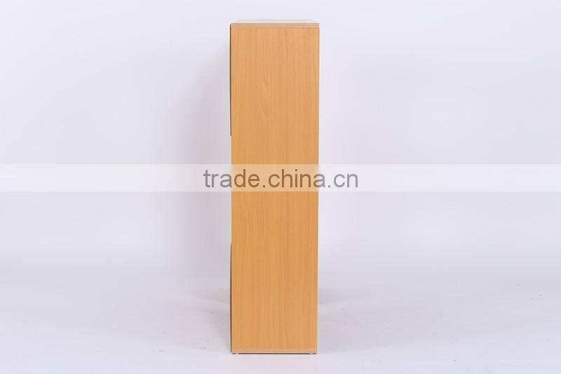 wood melaimne wall storage bookcase home bookshelf in library.