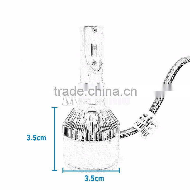 New 12V 36W 3800LM Auto headlamp Car h3 led headlight bulbs Replacement for halogen bulb