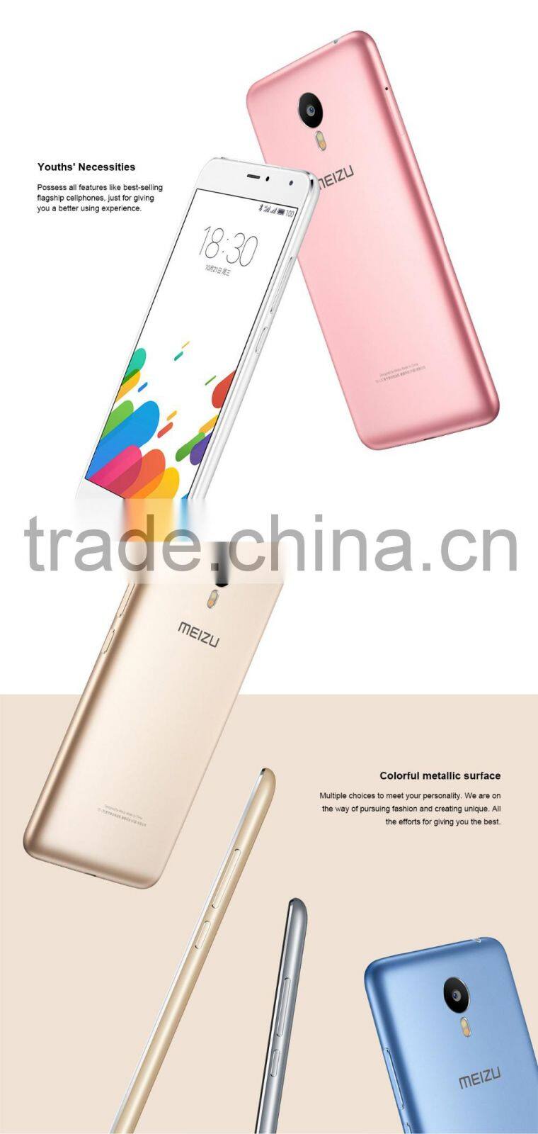 Orginal Meizu M1 Metal Helio X10 Octa Core 2.0GHz 5.5'' 1920x1080 4G LTE 2GB RAM 16/32GB ROM 13.0MP camera 3140mAh Battery