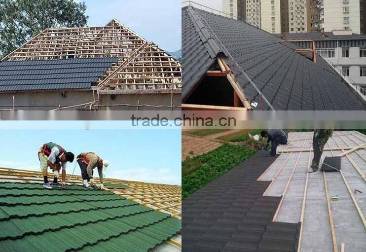2016 Trade assurance Donyue stone coated aluminum metal roof tile price , shingle roof tile