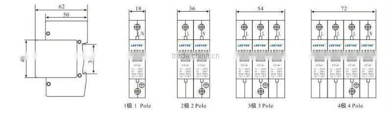 'LY1-(B)6 citel type Class B 220V 100KA power supply surge protection