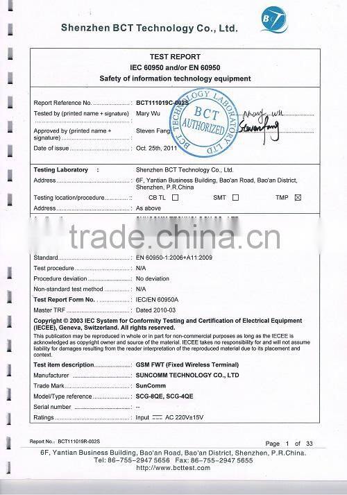 SunComm SC-368W Quad band GSM FWT with 1sim, 2tel port