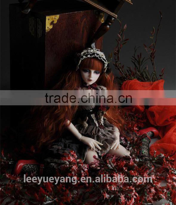 Best selling heat resistant brown fluffy curly 1/3 BJD doll wig