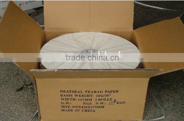 16.5g high quality tea bag filter paper in roll for single chamber tea bag application.