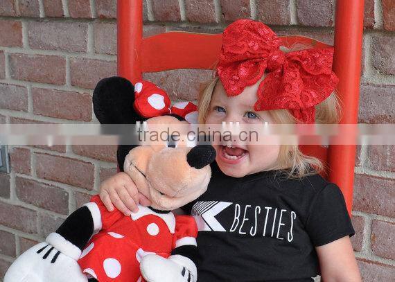 Lovely mixed color lace bowknot headband, flower lace headband baby headband Alibaba 2016