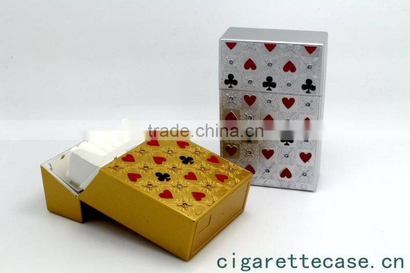 hot design rhinestone cigarette case with pocket design