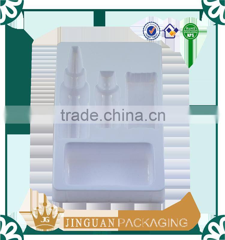 White plastic Pvc cosmetic blister tray with customized