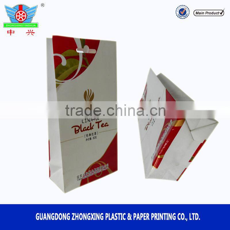 Alibaba China food grade food paper bag colorful kraft Scented tea paper bag