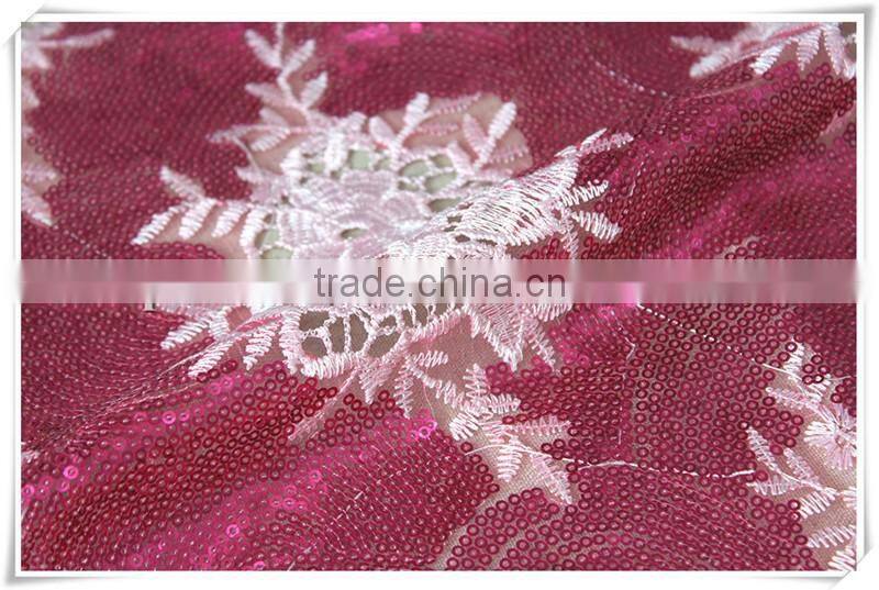 2016 Hot sale treedy flower poly embroidery guipure lace fabric for new dress