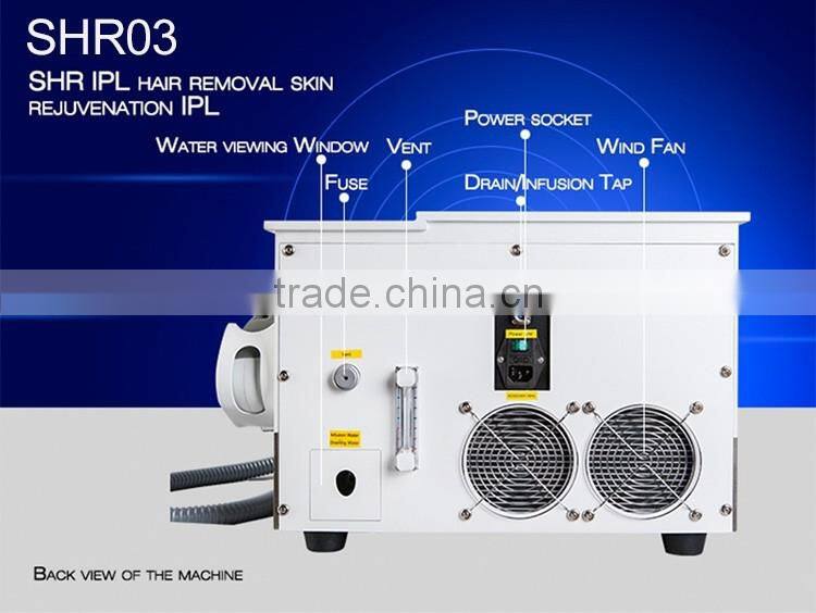 2016 Simply & easy operation Ipl + e-light+ SHR 3 in 1 Mini Hair removal beauty machine in cheap price ipl shr SR HR factory
