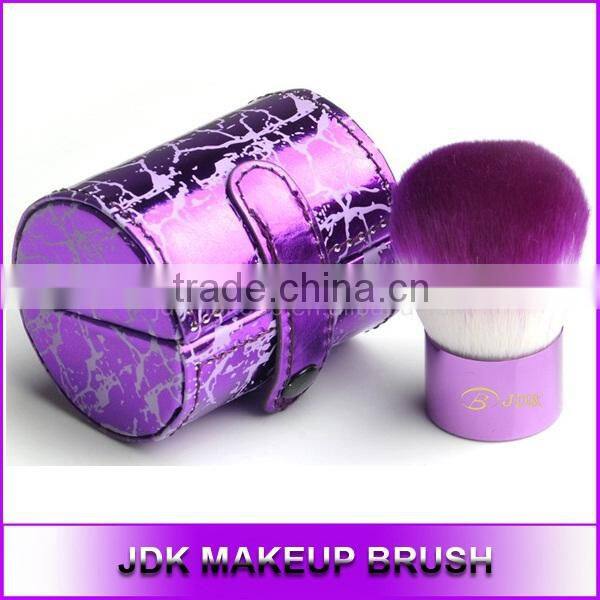 High quality Natural hair Kabuki Makeup Brushes, Black Make up Kabuki brush with Luxury makeup bag