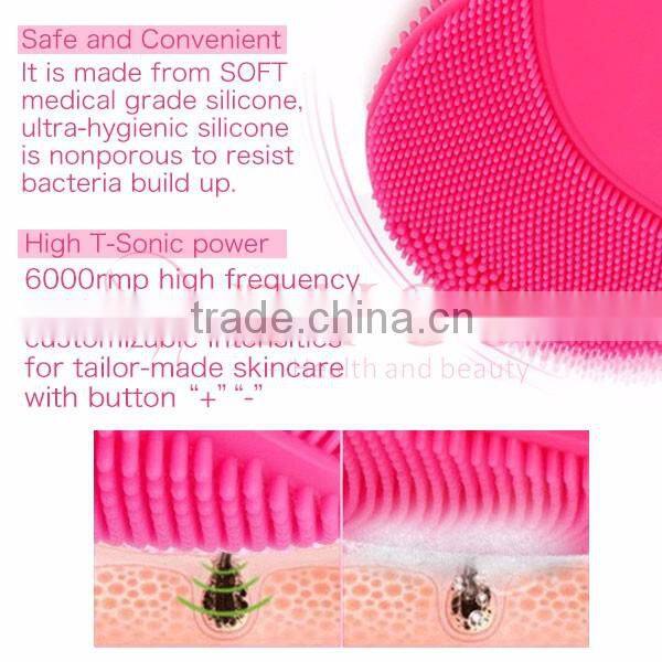 Wholesale Rechargeable Handheld Silicon Electric Facial Dead Skin Removal Cleansing Brush Massage Therapy Machine