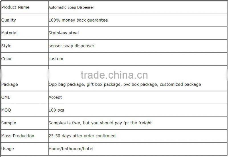 wholesale Competitive Price ABS Chrome waterproof Sensor Stainless Steel Automatic Soap Dispenser