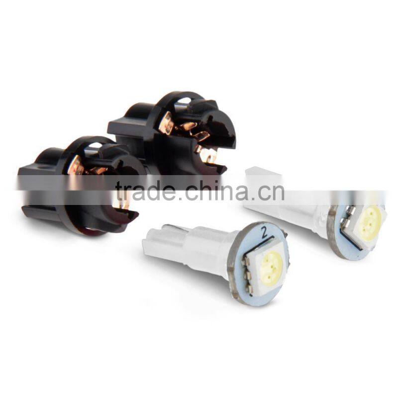 10 DC 12V 0.2W T5 LED 5050SMD Instrument Panel Dash Light Bulb White Holder