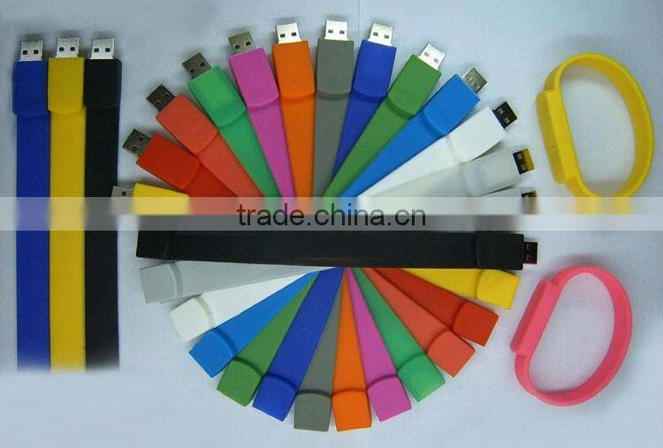 Silicone bracelet USB flash drive with engraved coustom logo