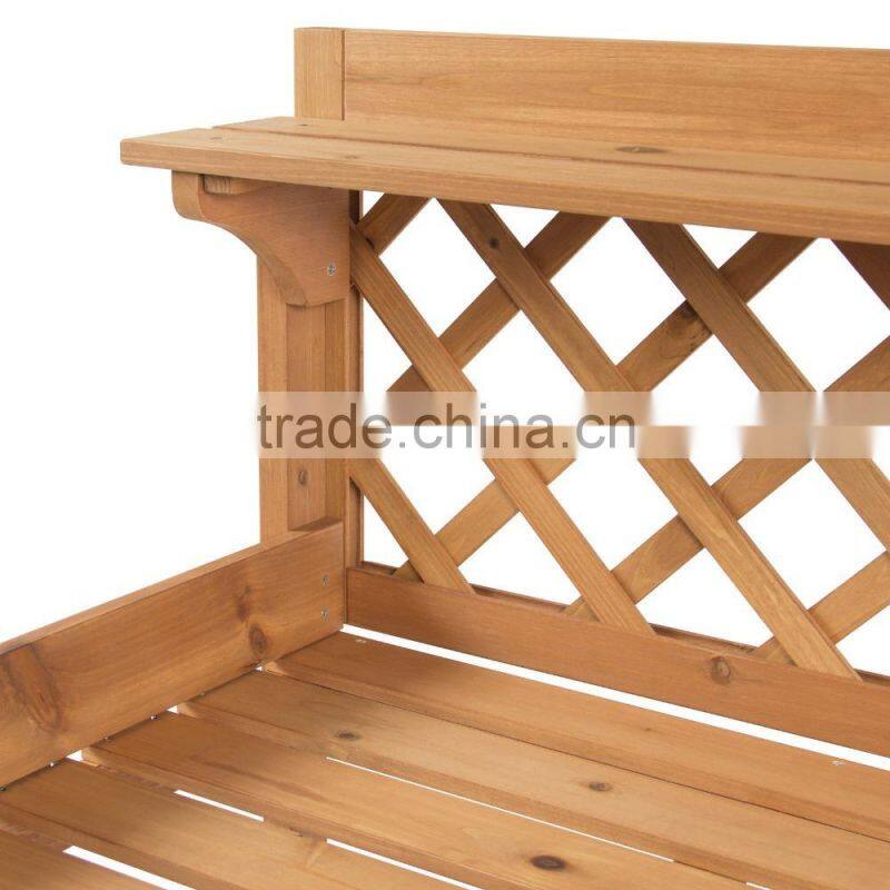 New Design Wholesale Natural Home Planting Solid Wood Construction Poting Bench Outdoor Garden Work Bench Station With Drawer Wo