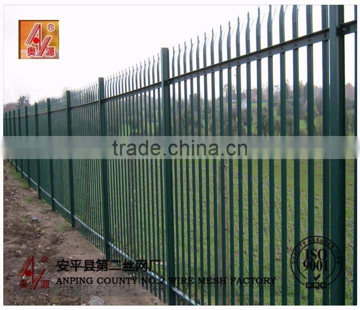 steel palisade fence mansion pvc coated colourful garden steel fence